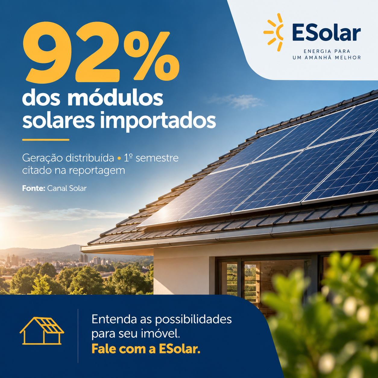Ilustração da notícia: Geração distribuída responde por 92% dos módulos solares importados